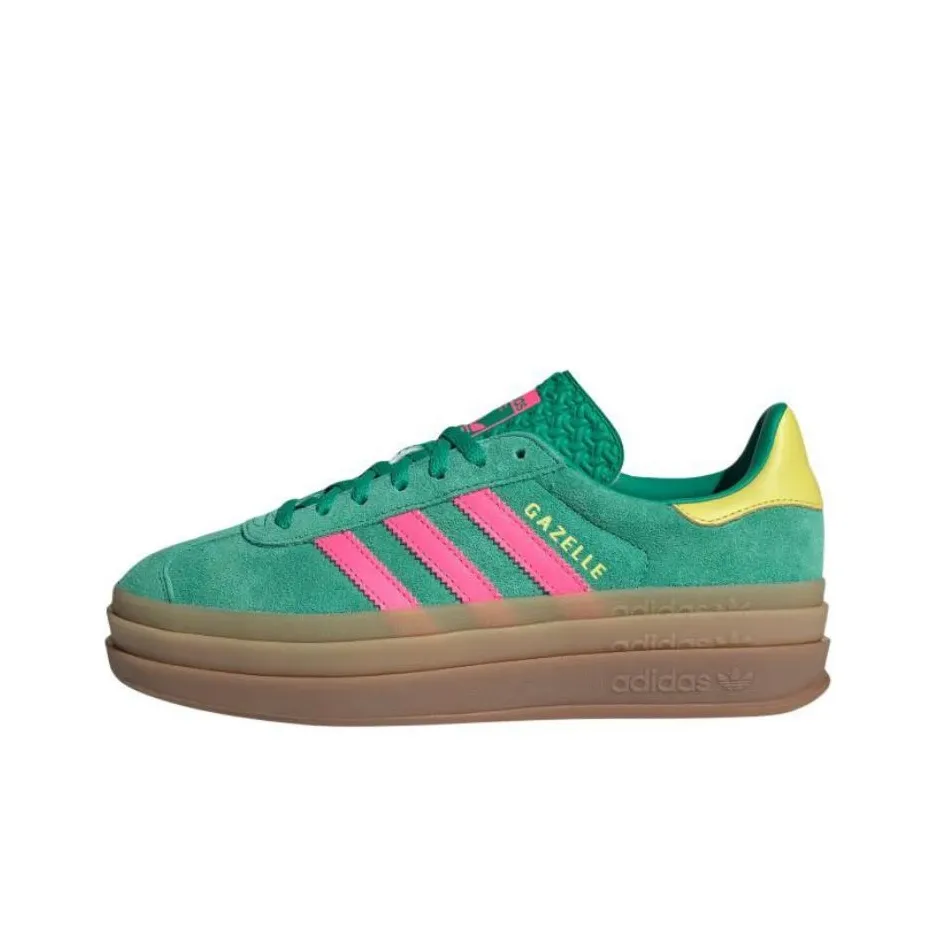 Adidas Gazelle Bold Court Green Lucid Pink Women's
