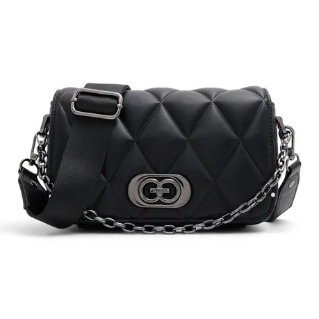 ALDO Artificial Leather Crossbody Bag Small Size Women's Black/Silver/Bone