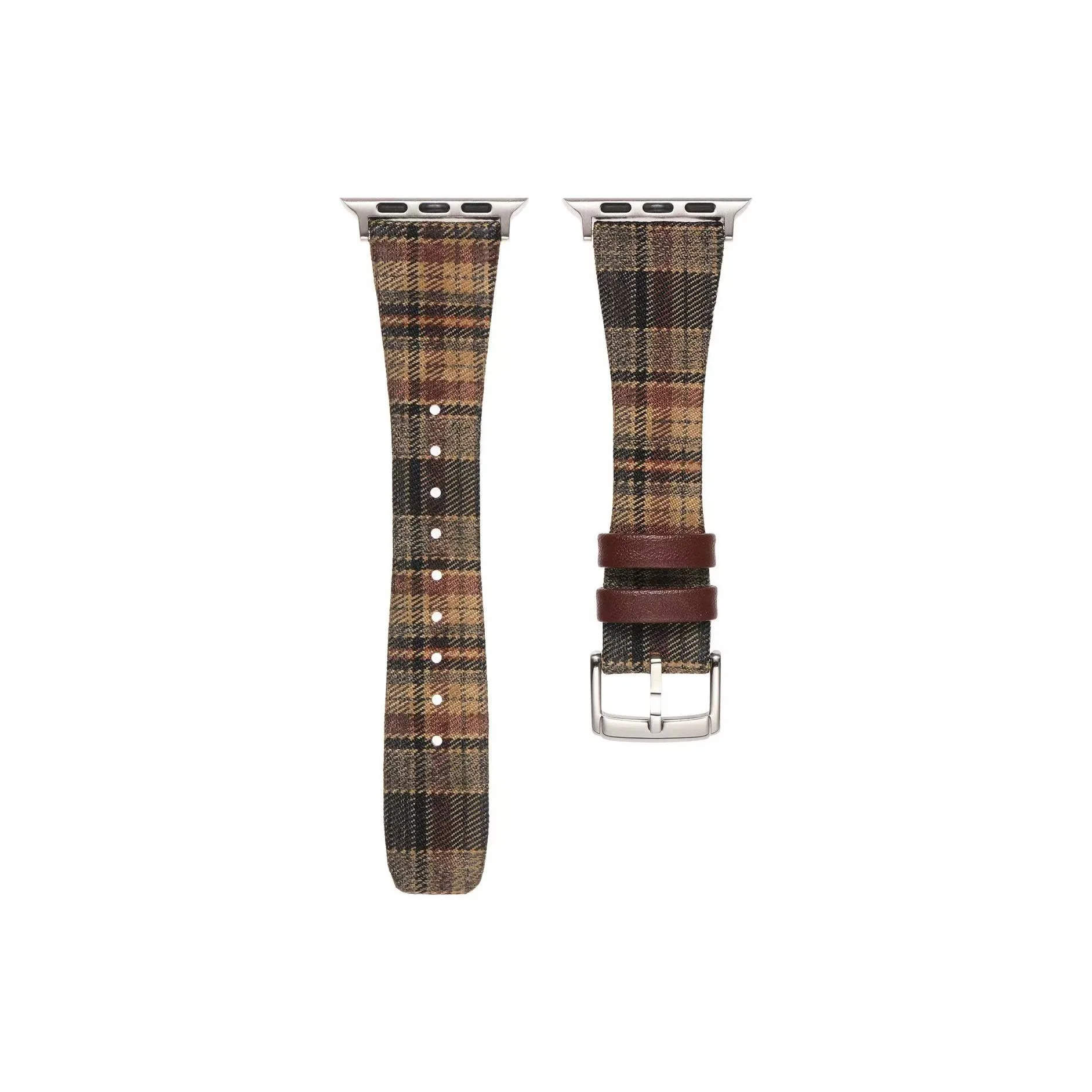 IKYOU Apple Compatibility Watch Band Grid Pattern Material