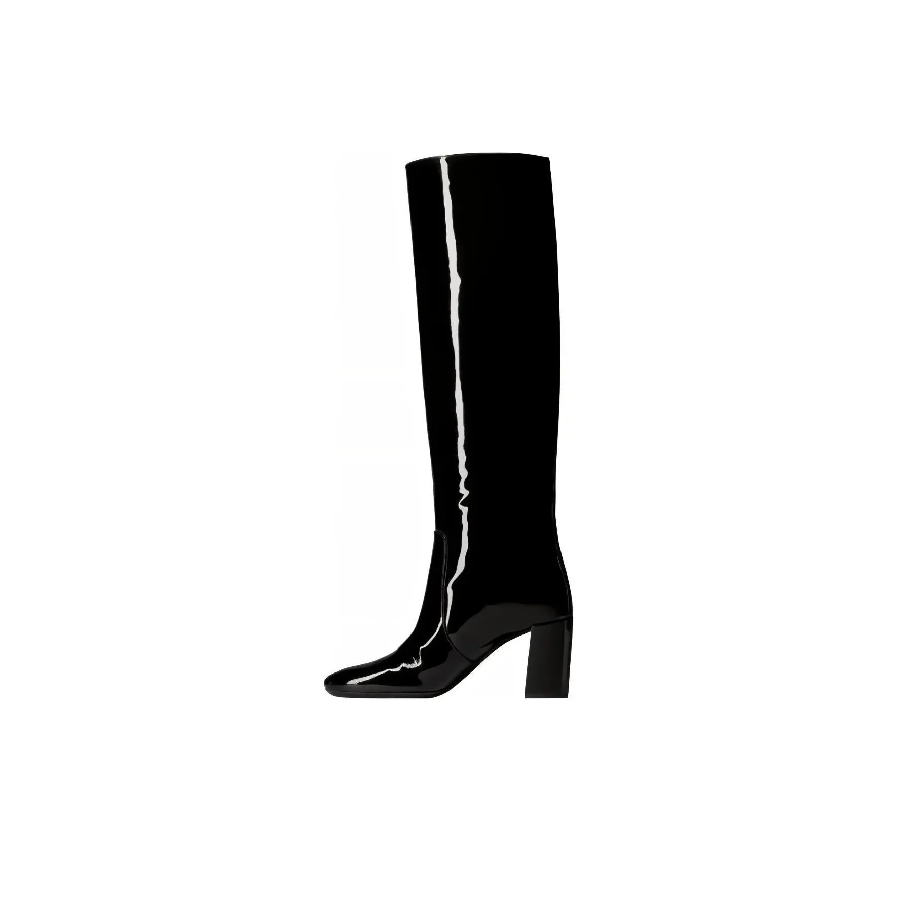 SAINT LAURENT Who Square Toe Heeled Boots Women's