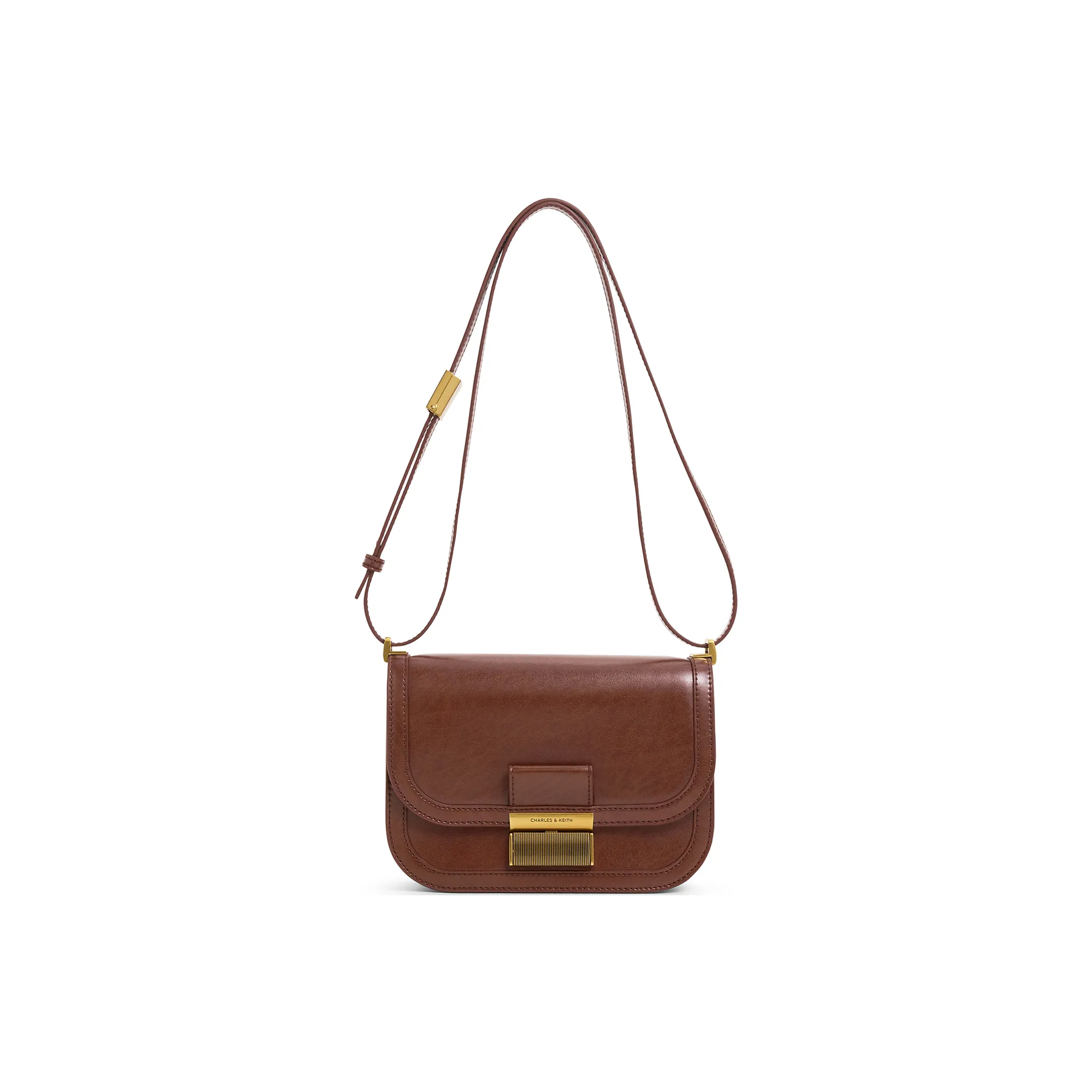 CHARLES&KEITH PU Tofu Bag Crossbody Bags Medium Size Women's Dark Moss Dark Moss Green/Black/Dark Brown Dark Brown Oat