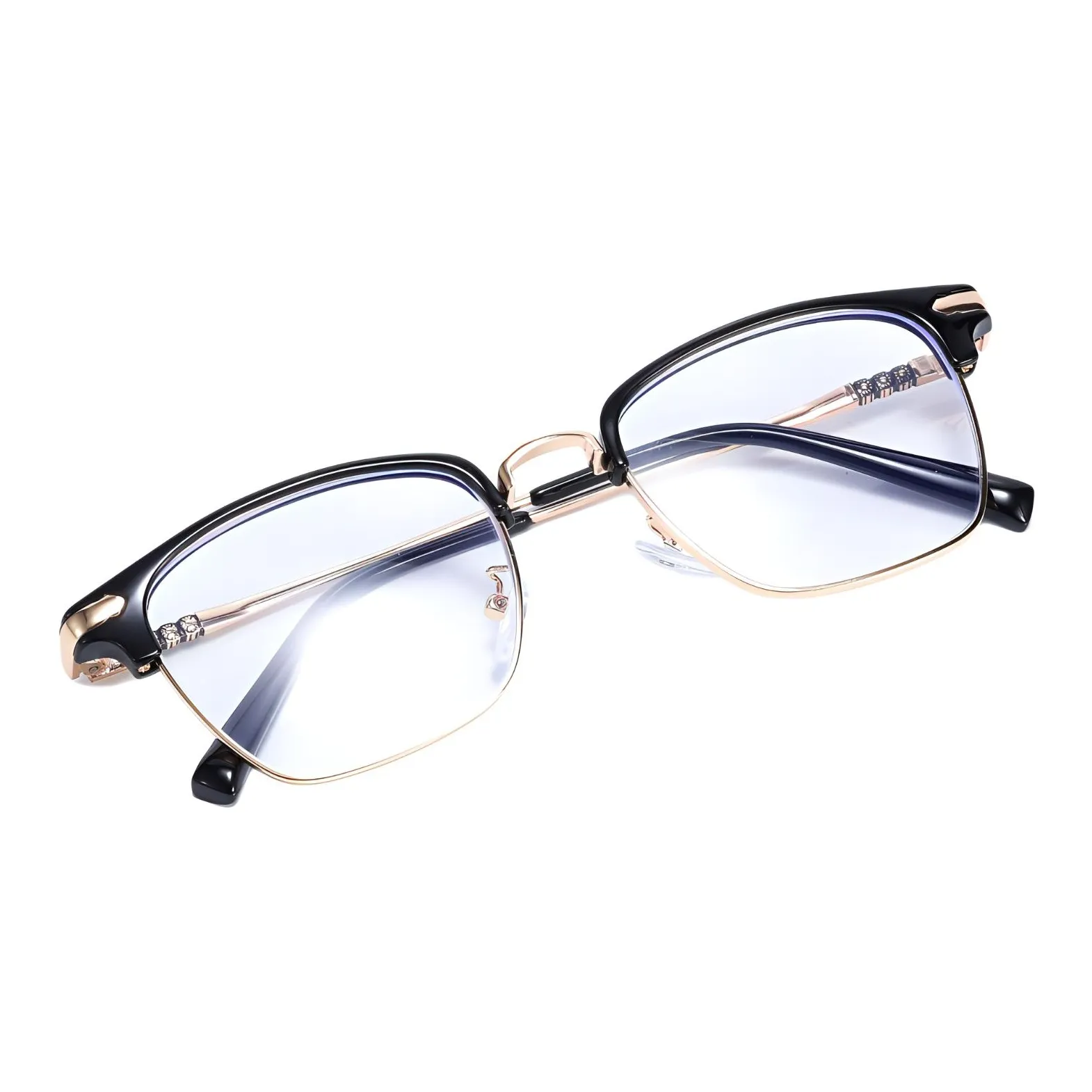 KELING Сплав TR Памятный пластик Квадрат Защита от синего света Линзы для защиты глаз Унисекс Винтажный черный Серебряный