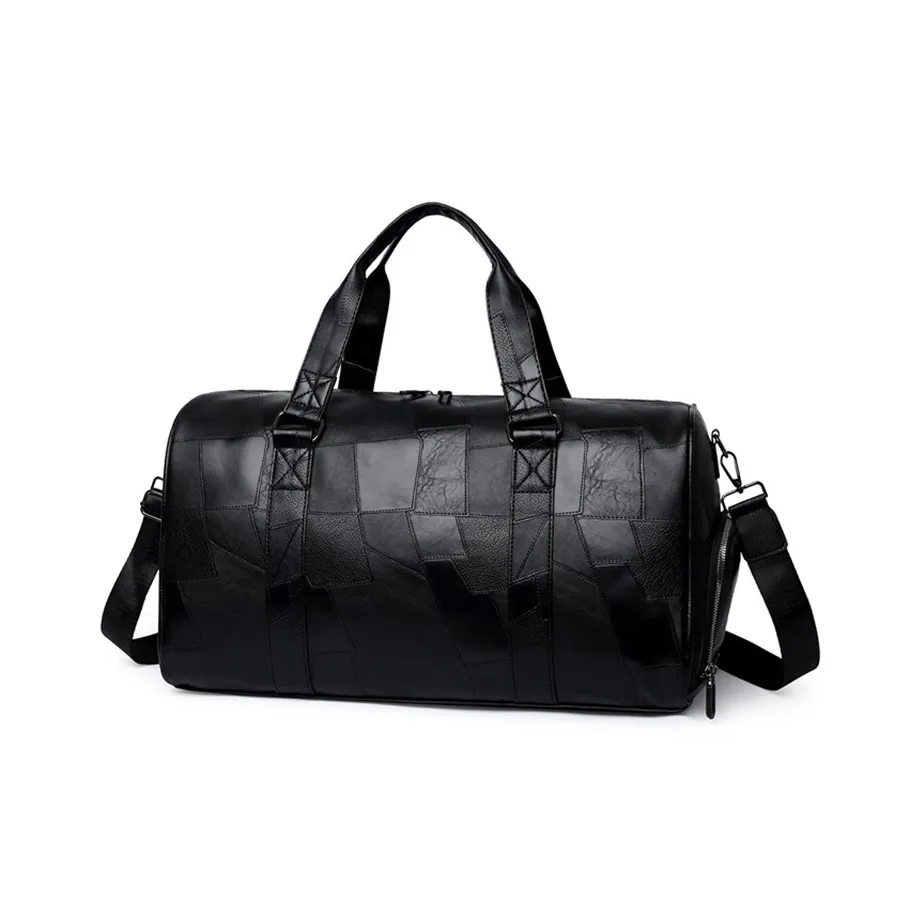 Ha Luxury PU Travel Bag Unisex Black