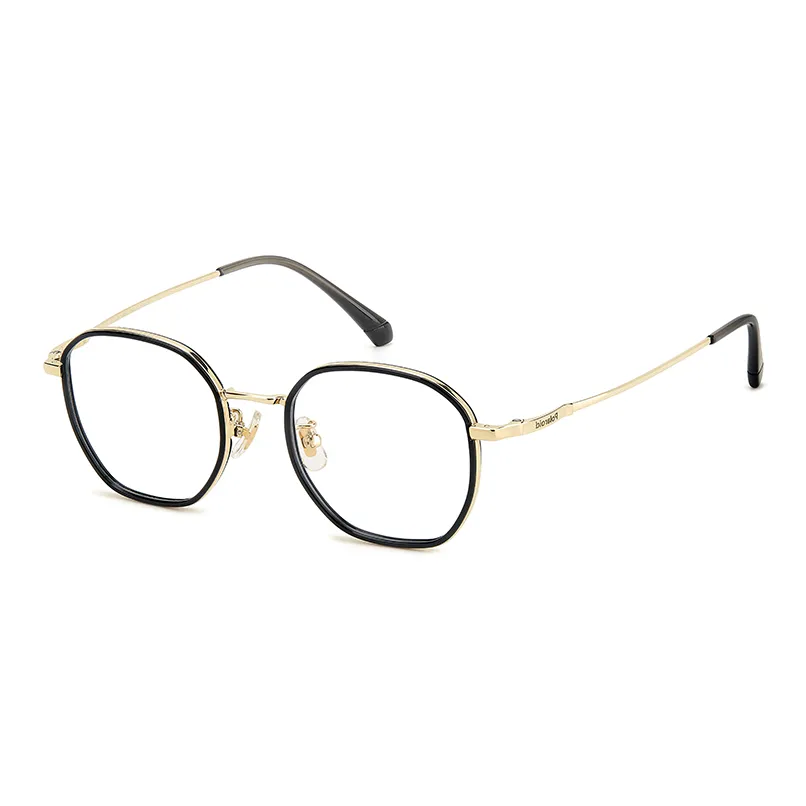 Polaroid Титан TR Памятный пластик Нержавеющая сталь CP Нерегулярная форма Оправы для очков Унисекс Черный