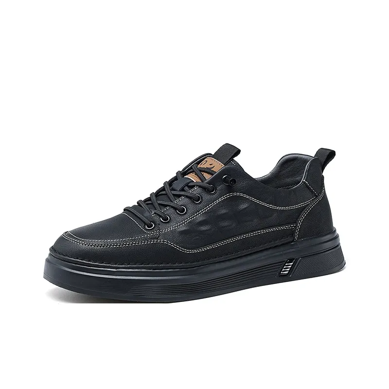 JOSINY Winter Business Trendy Casual Black Shoes Low Top Skateboard Shoes Men's Black