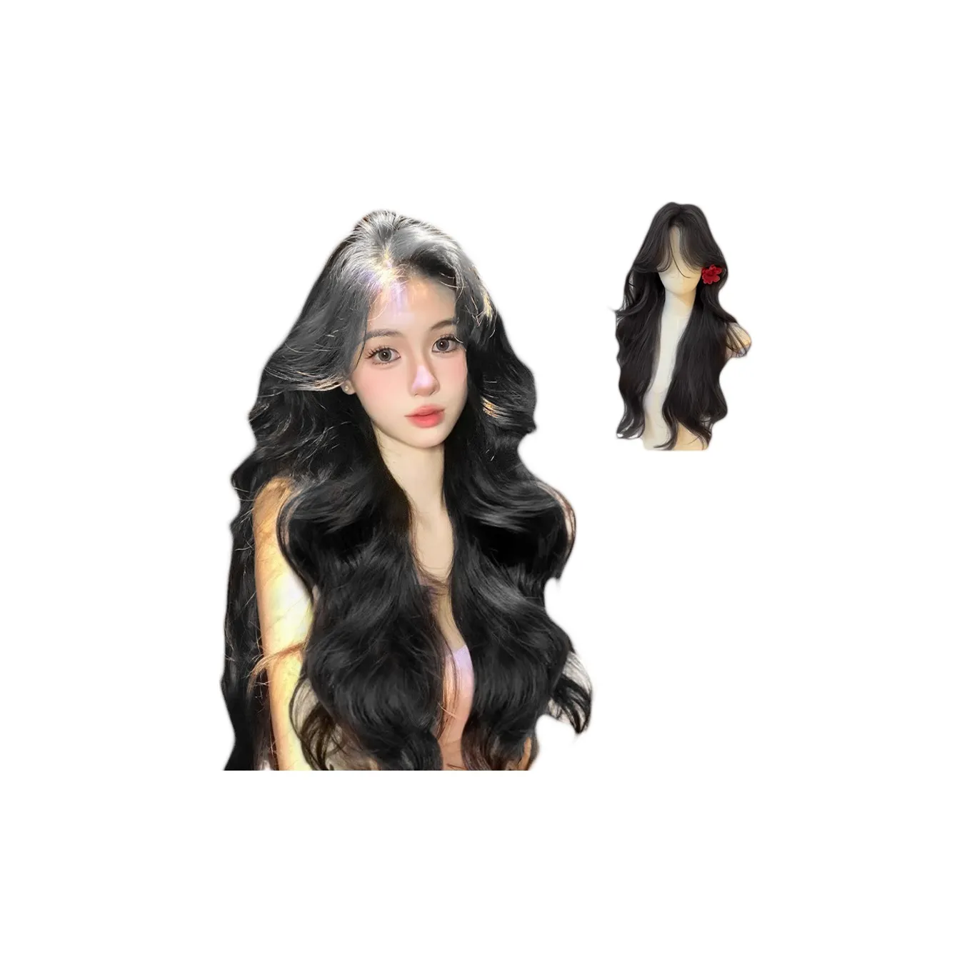 UMIFFA ATMOSPHERE Большая волна Длинные кудрявые парики Темный чай