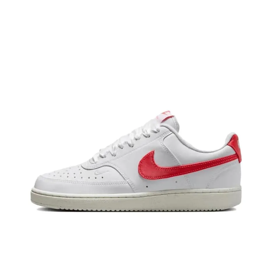 Nike Court Vision Slip Resistant Abrasion Resistant Низкие Кроссовки для скейтбординга Женские Белые Красные