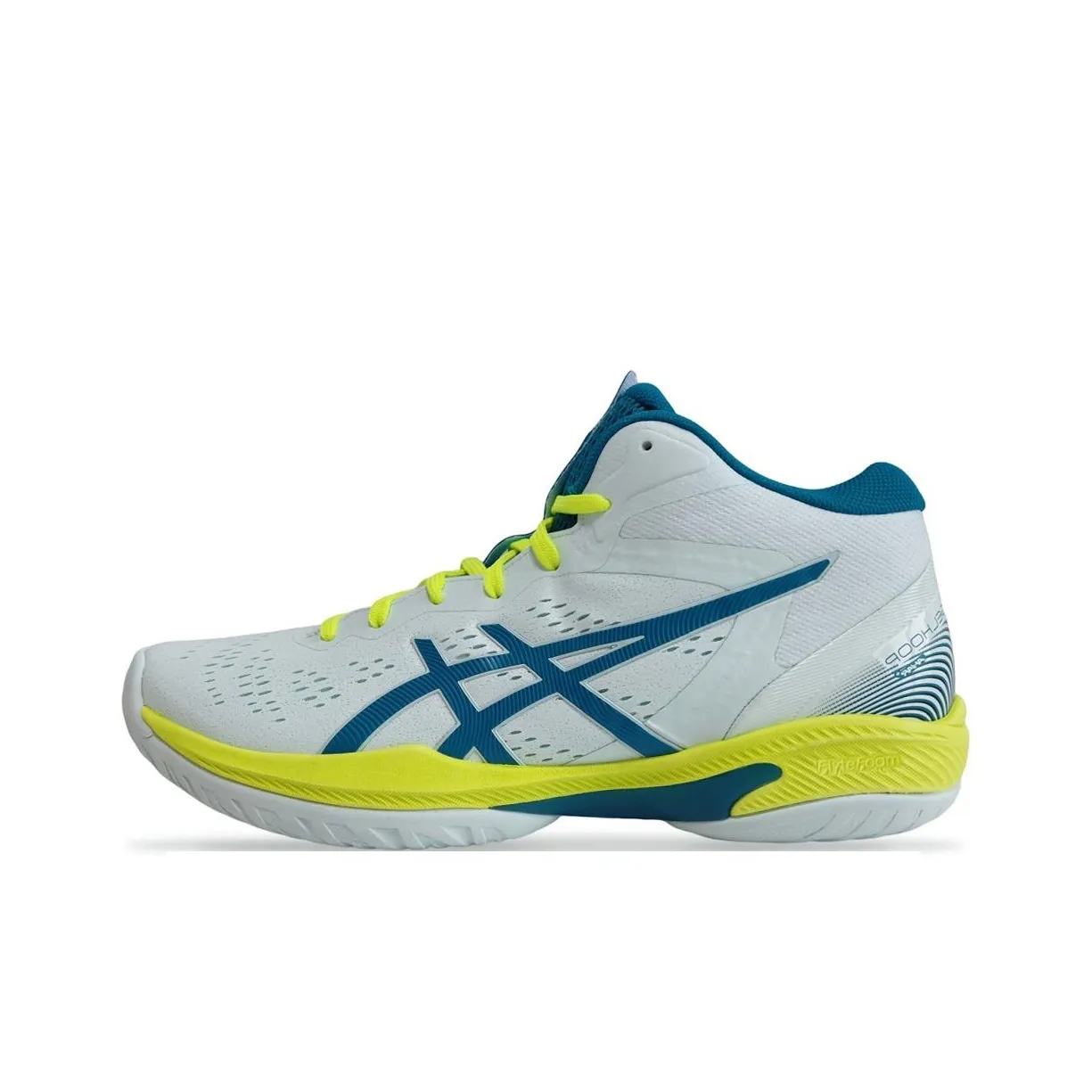 Asics GELHOOP V16 Basketball Shoes Men Mid-Top White Blue Yellow