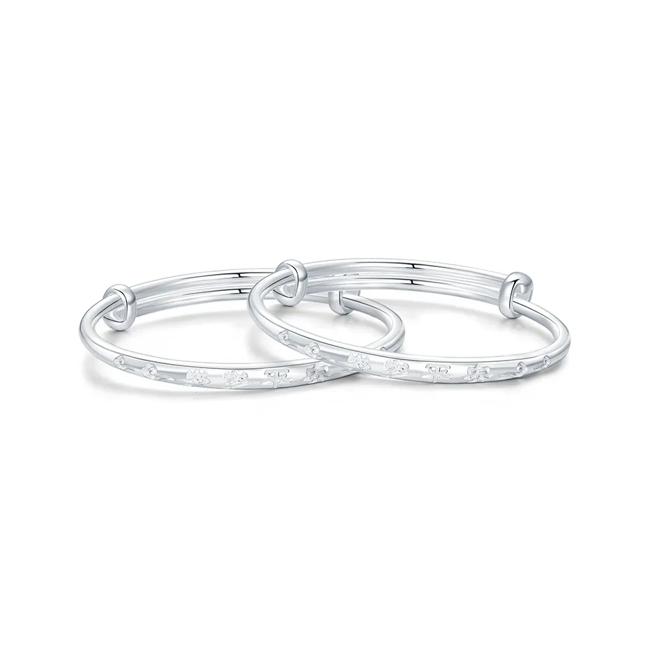 JINLIUFUJIXIANG 999 Fine Silver Bangles Kids'