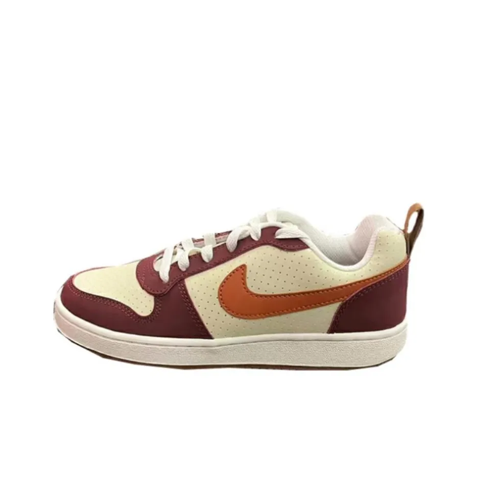 Nike Court Borough Slip Resistant Abrasion Resistant Low Топ Скейтборд Кроссовки Женские Желтый Красный