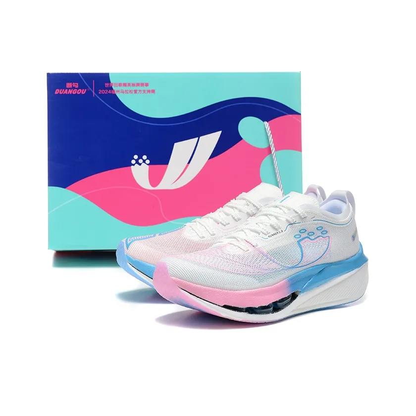 Unhooked амортизаторы Shock противоскользящие устойчивые к истиранию дышащие низкий топ беговые кроссовки Unisex розово-синий микс