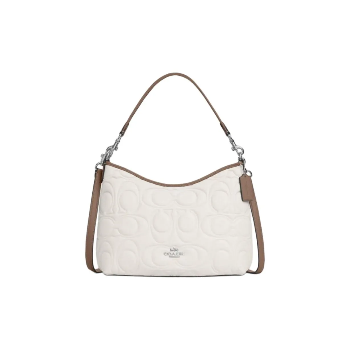 COACH Лорел Коровья кожа Сумка на плечо Большая Женская Мел Белый и Тауповый
