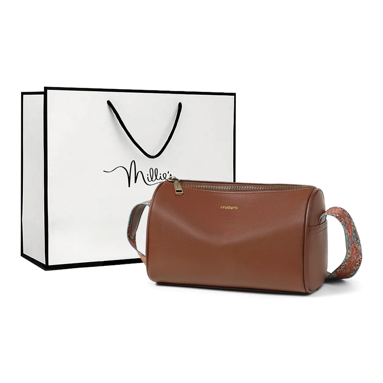 MILLIE'S Сумка через плечо из коровьей кожи с синтетической кожей подушка обычная женская винтажный коричневый