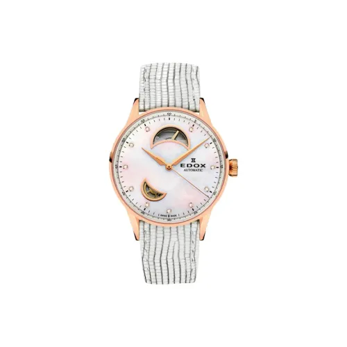 EDOX Автоматический Механический Movement Женские Часы 37 мм Жемчужная Раковина Цвет