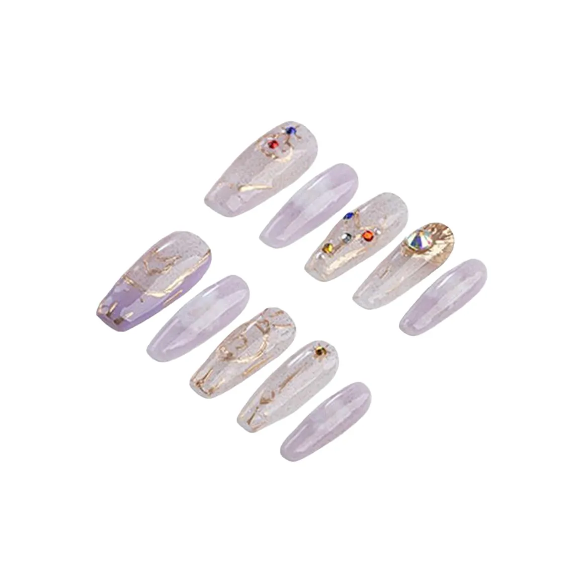 Song Biography Козерог Позолоченный Линия Смешанный Handcrafted False Nail 25 мм Средний LADDER