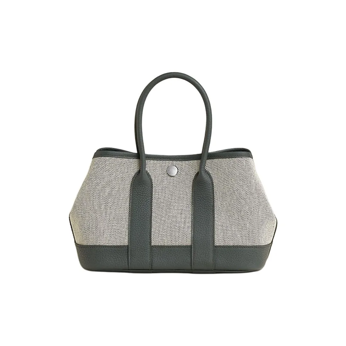HERMES Canvas With Leather Crossbody Handbag Mini Women's Vert Mangrove Gray Green