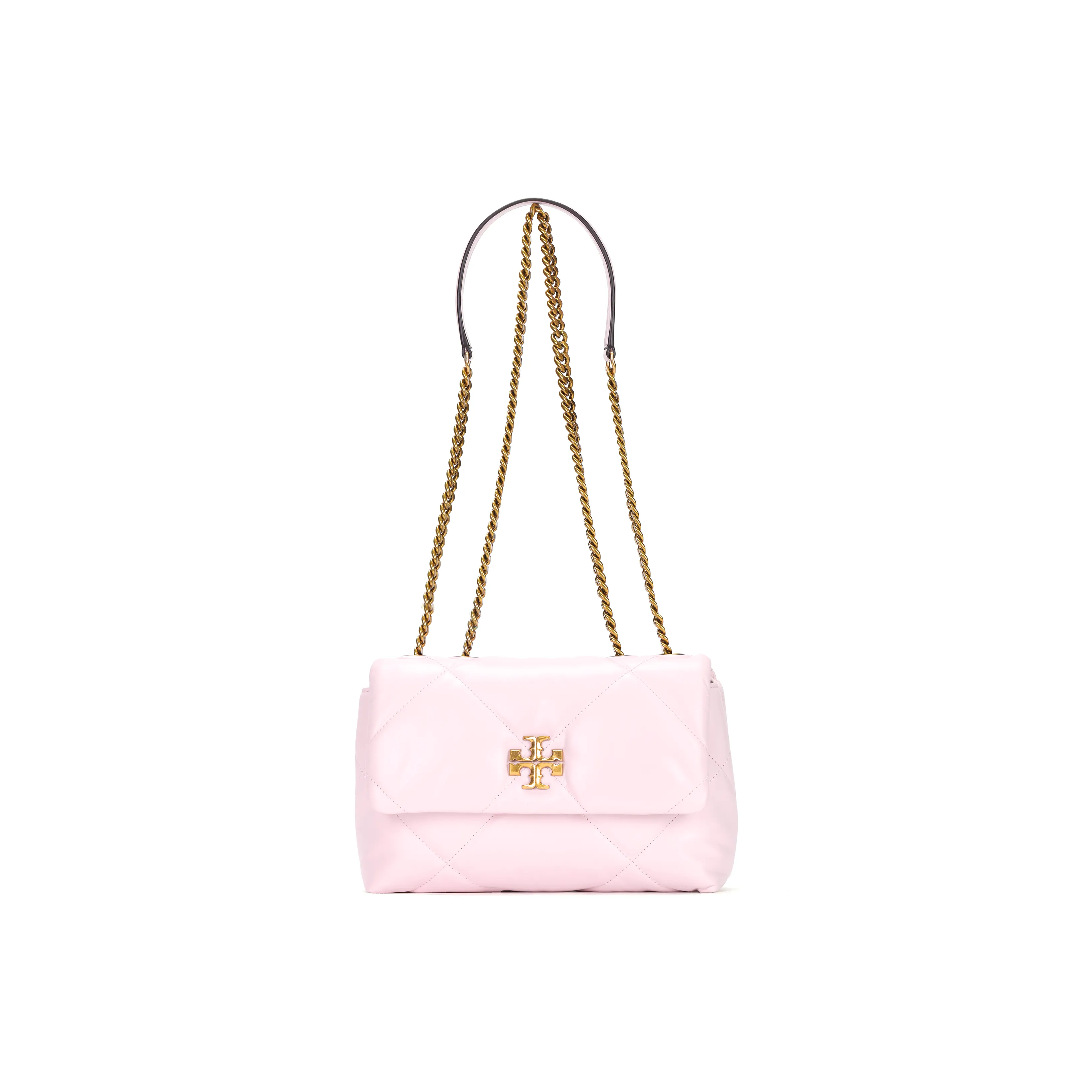 TORY BURCH Kira Small Diamond Quilt Convertible Shoulder Bag Rose Salt