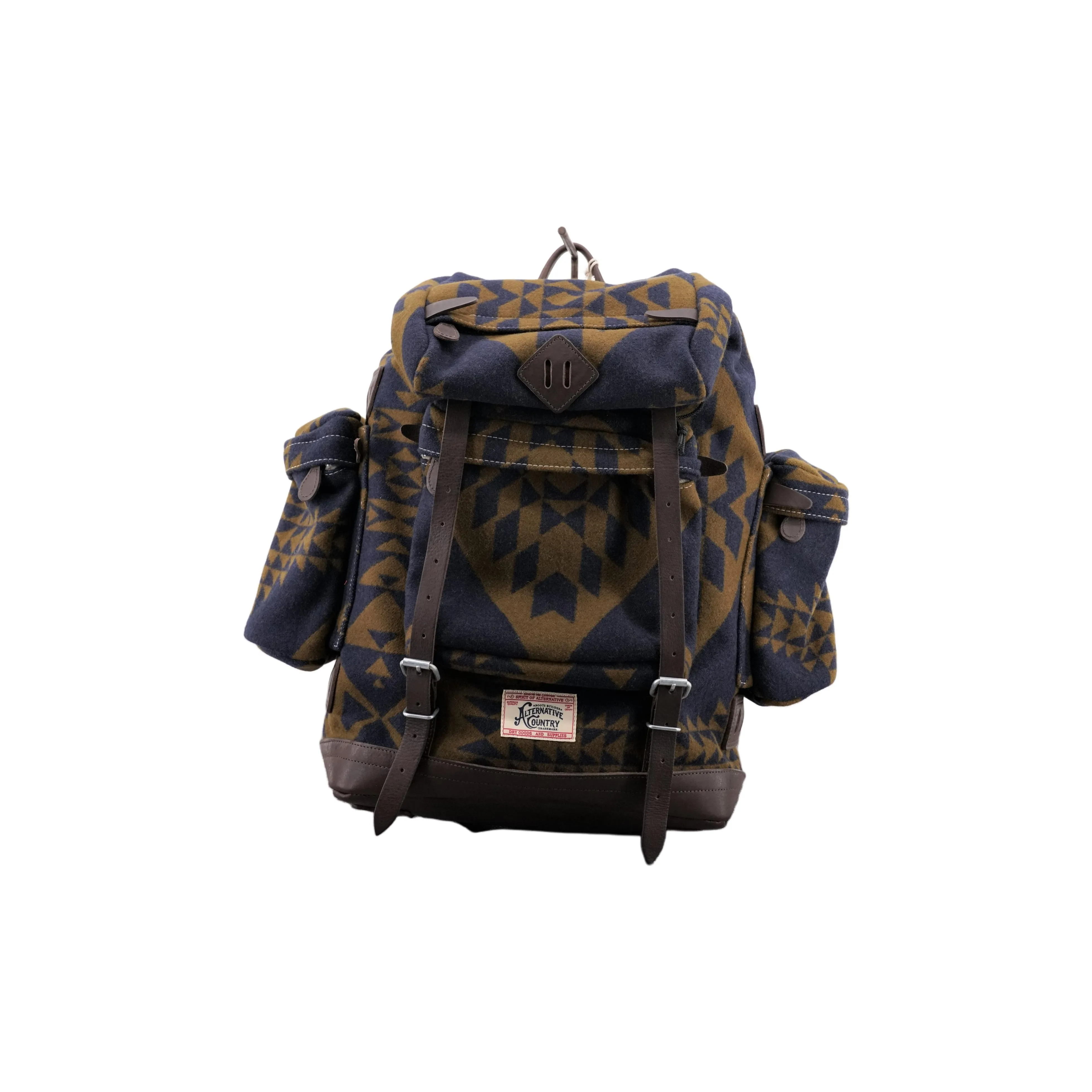 Alternative Country Кожа Рюкзак Унисекс Синий Песочный