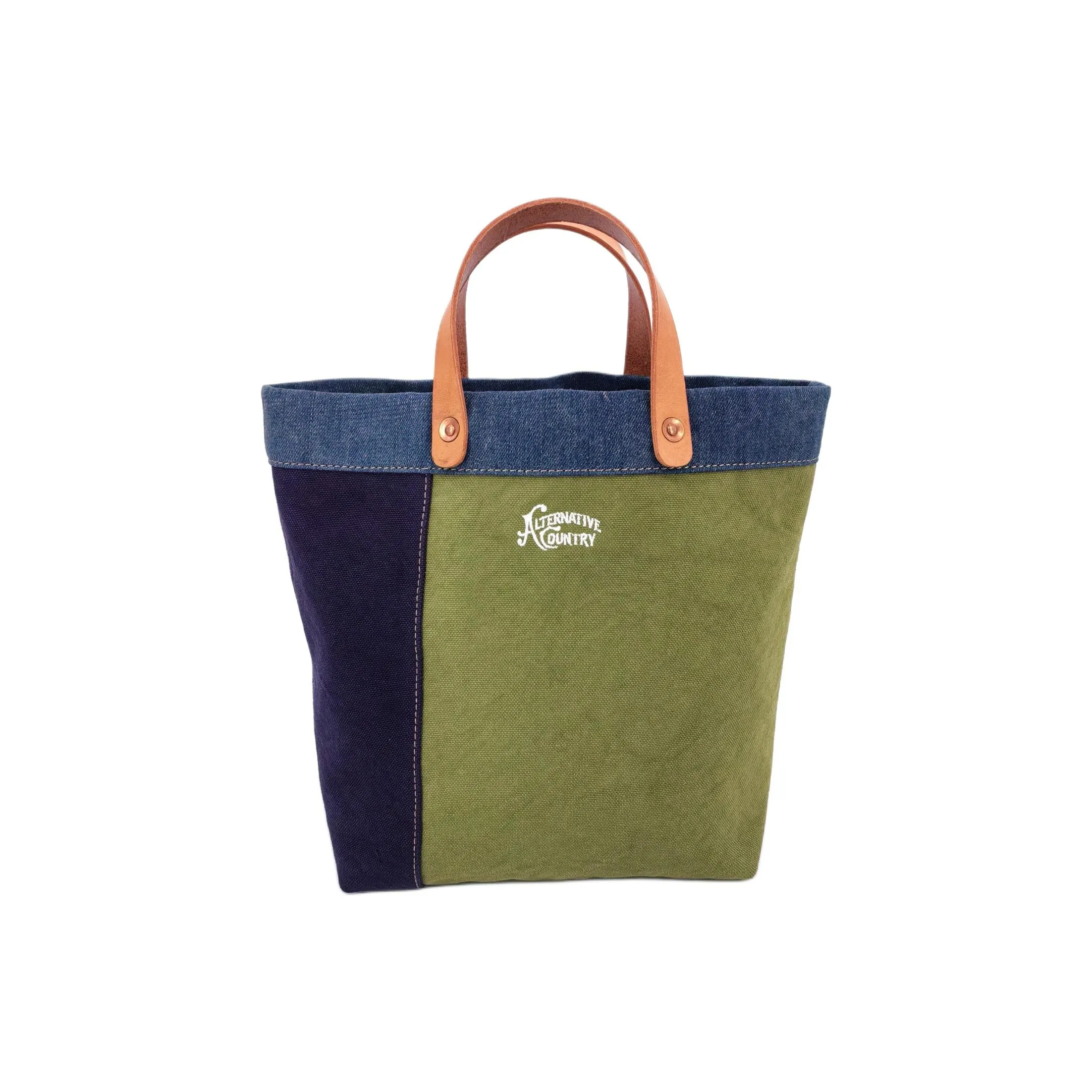 Alternative Country Стираемая Холщовая Сумка Тоут Сумка Сумка для покупок Сумка Обычная Унисекс Зеленая и Темно-синяя
