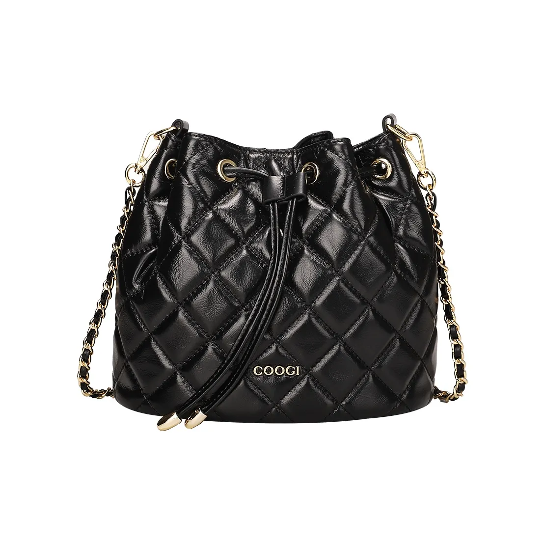 COOGI Коровья кожа Сумка через плечо Женская Черная Розовая Экрю