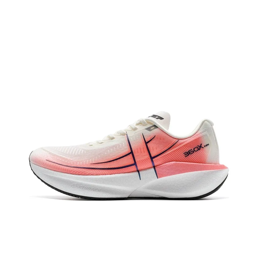 XTEP Wear Resistant Slip Resistant Low Top Marathon Running Shoes Men's White Red