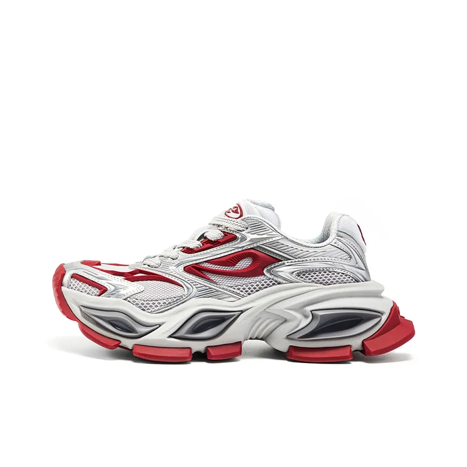 OGR Different Colored Gaze Low Top Chunky Sneakers Unisex Crimson