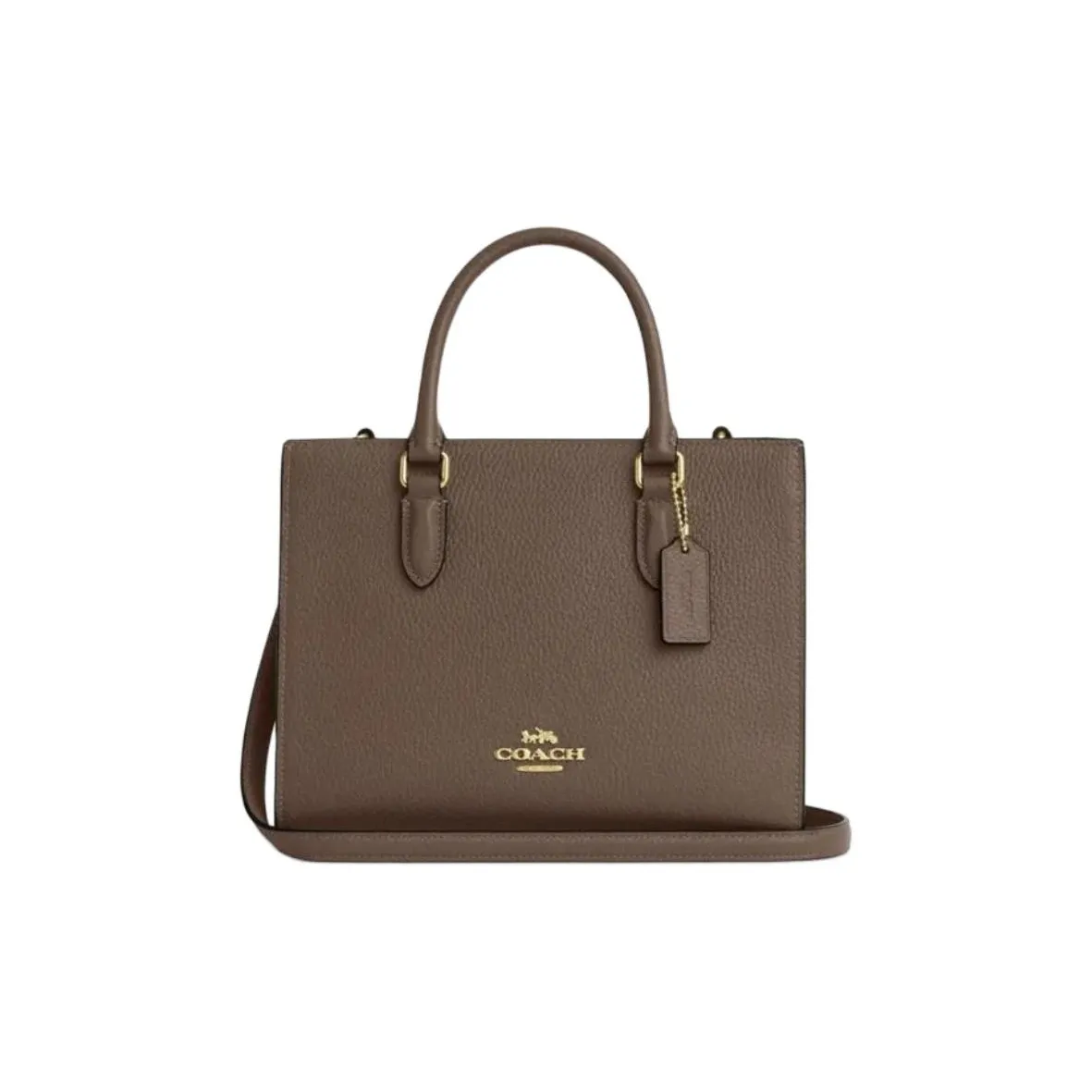 COACH Maggie Cow Leather Tote Bag, Shopping Bag, Shoulder Bag, Crossbody Bag, Handbag Trumpets Women's Dark Umber