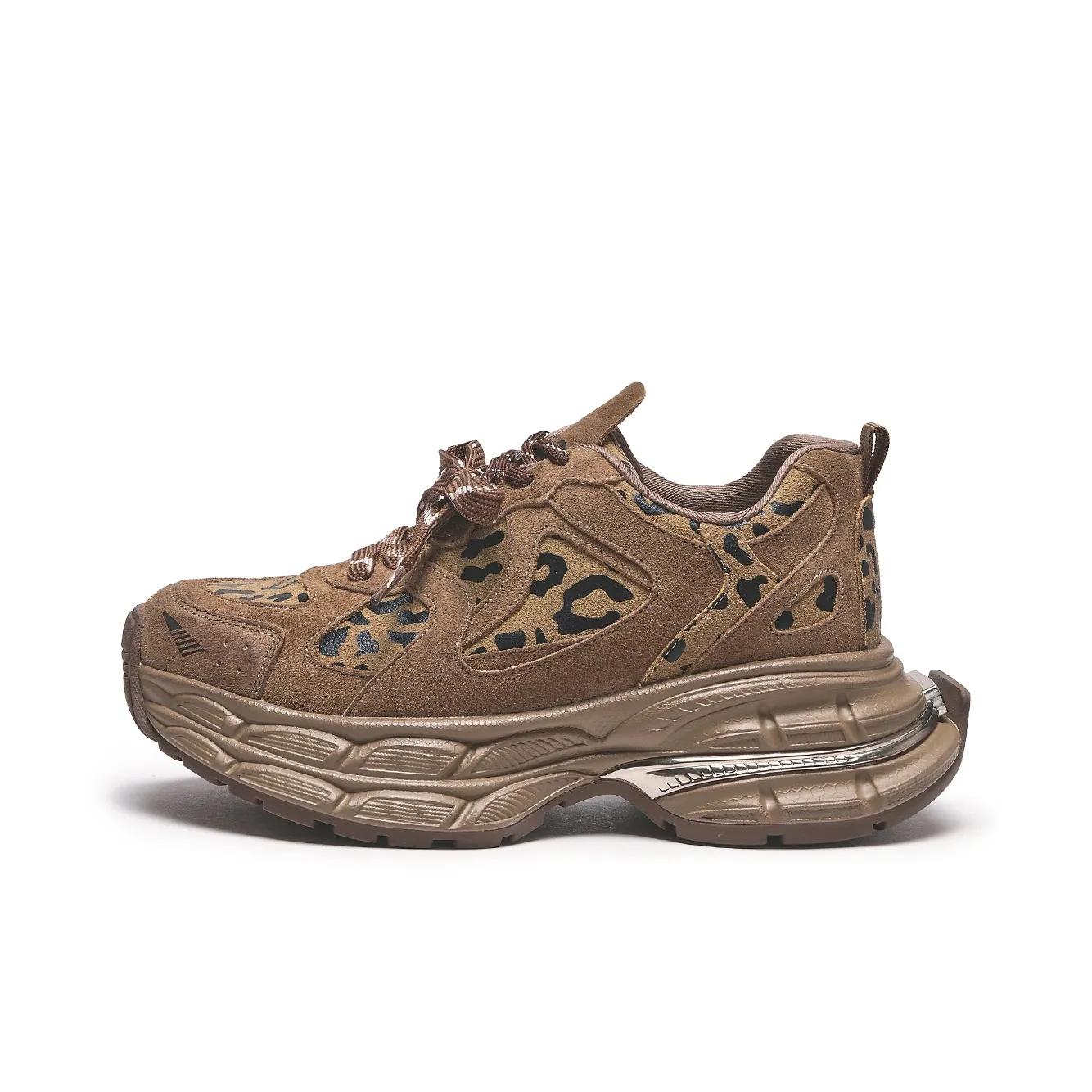 Hotwind Vintage Leopard Series Abrasion-Resistant Slip-Resistant Chunky Sneakers Women's