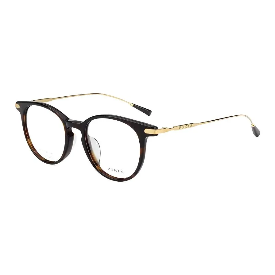 PORTS Пластина And Металл Круглый Оправы для очков Унисекс Черепаховый