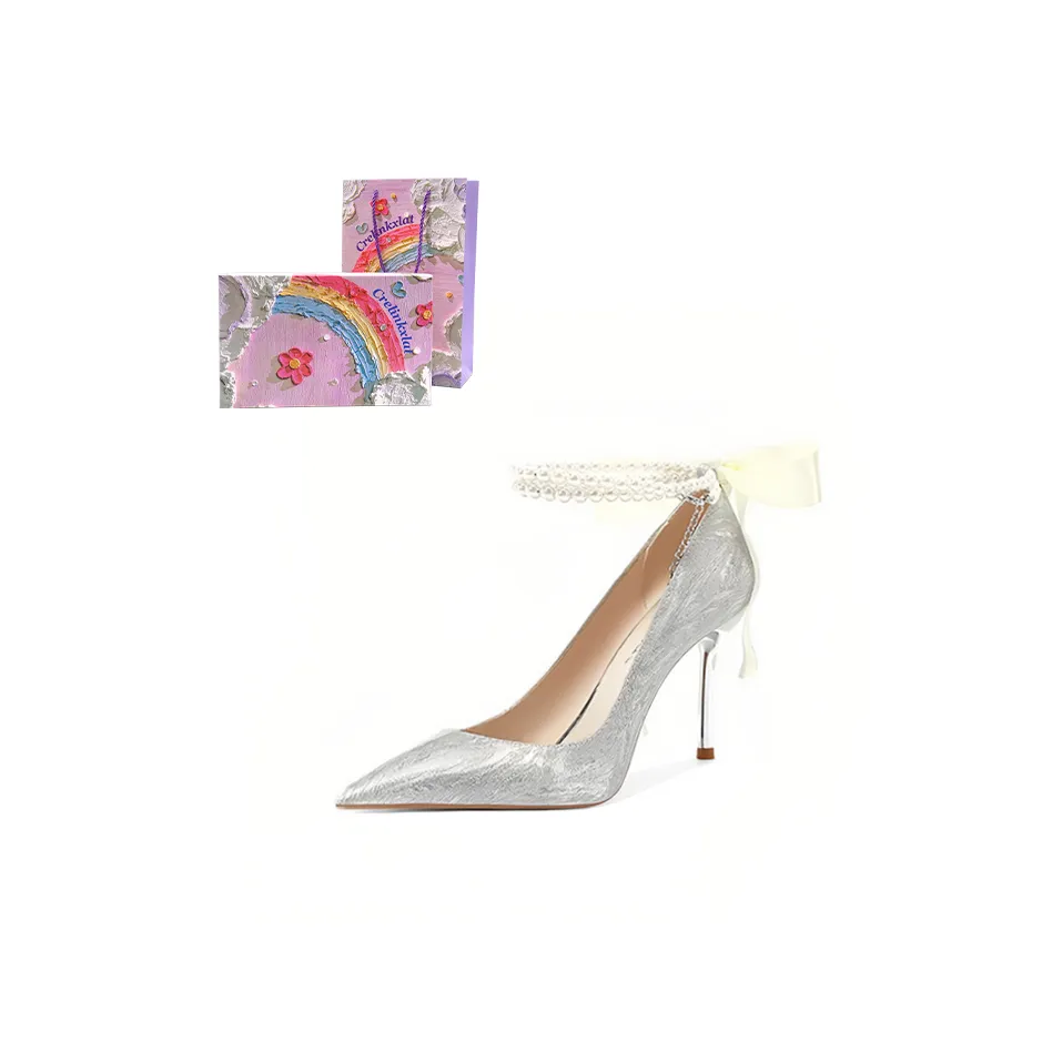 Crelinkxlat Высокие каблуки Женские Серебряные