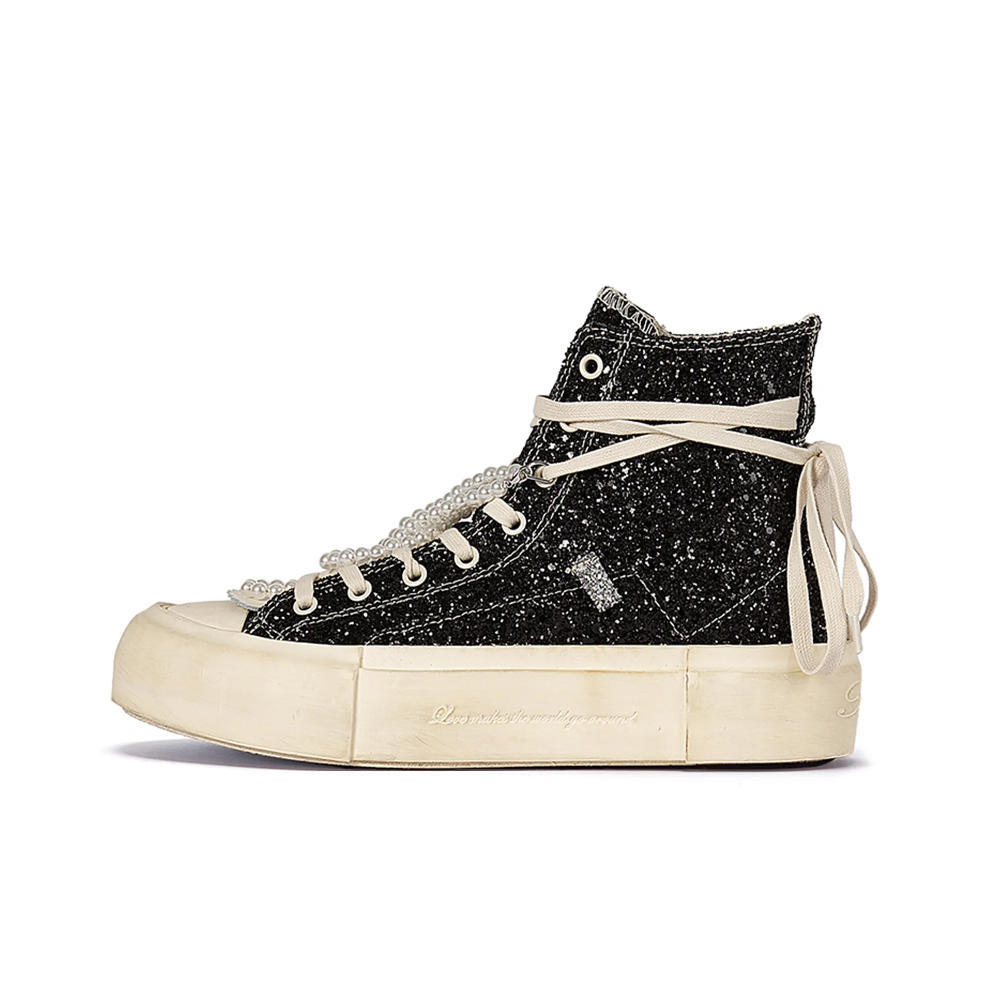 MATNUT Черный Высокий Топ Потертые Скейтборд Кроссовки с Платформой Увеличивающие Высоту