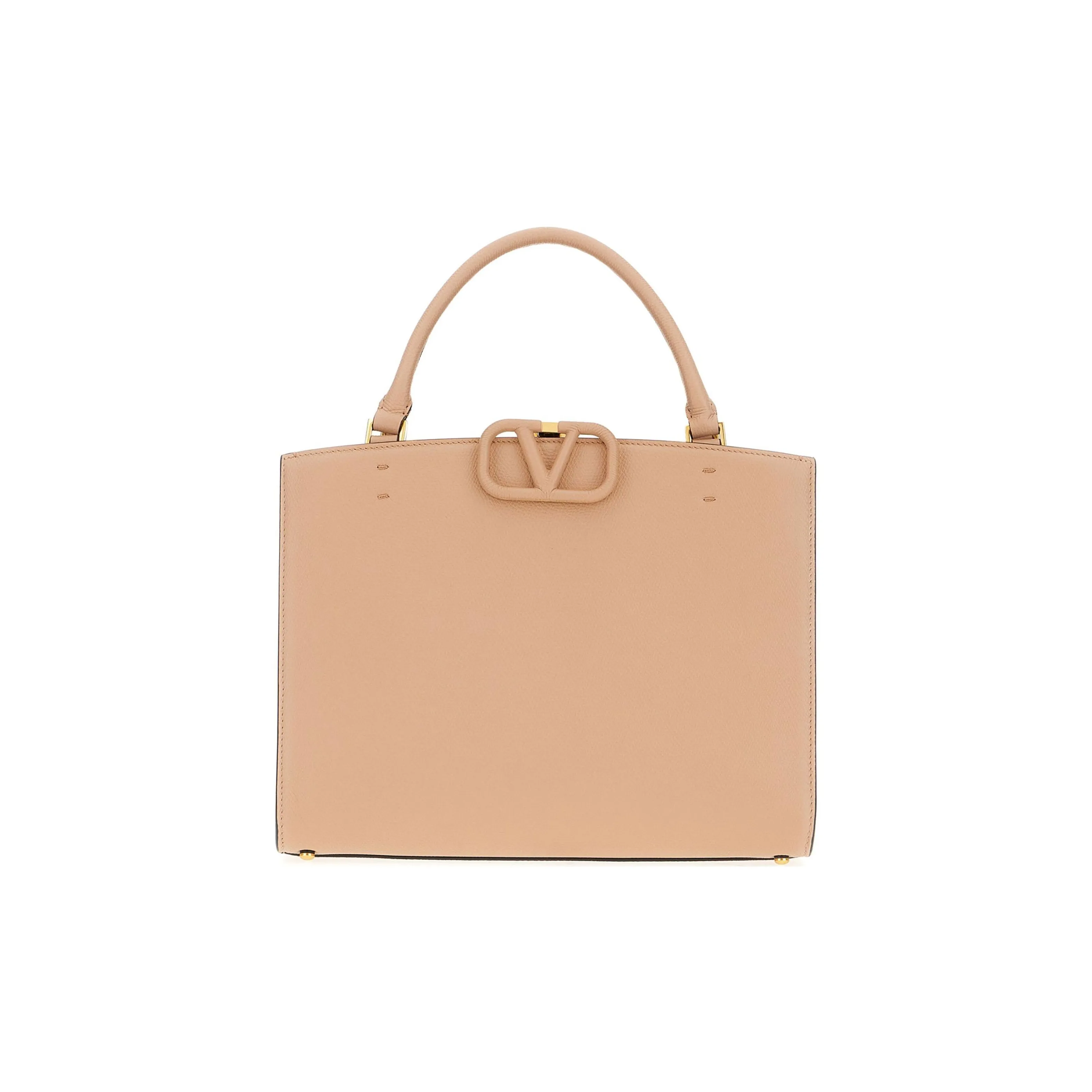Valentino GARAVANI Calfskin Tote Bag, Shopping Bag, Handbag Women's Light Umber
