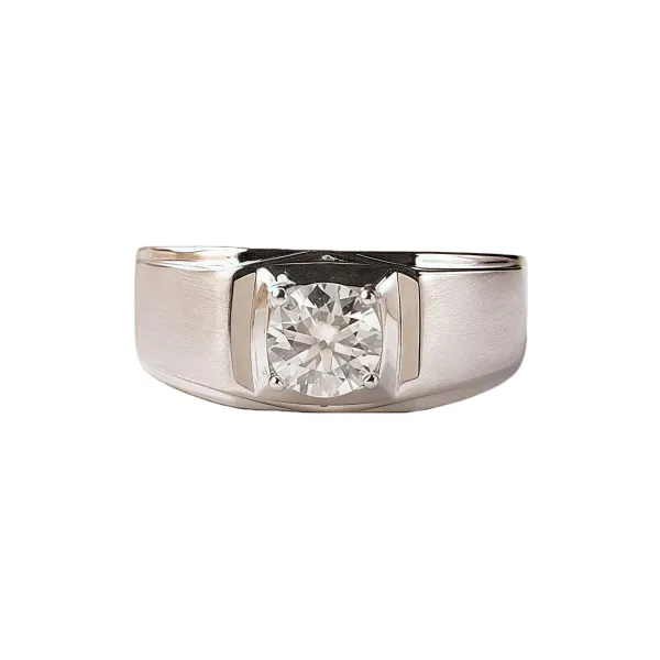 Stone On The Line S925 Sterling Silver Moissanite Rings Men's