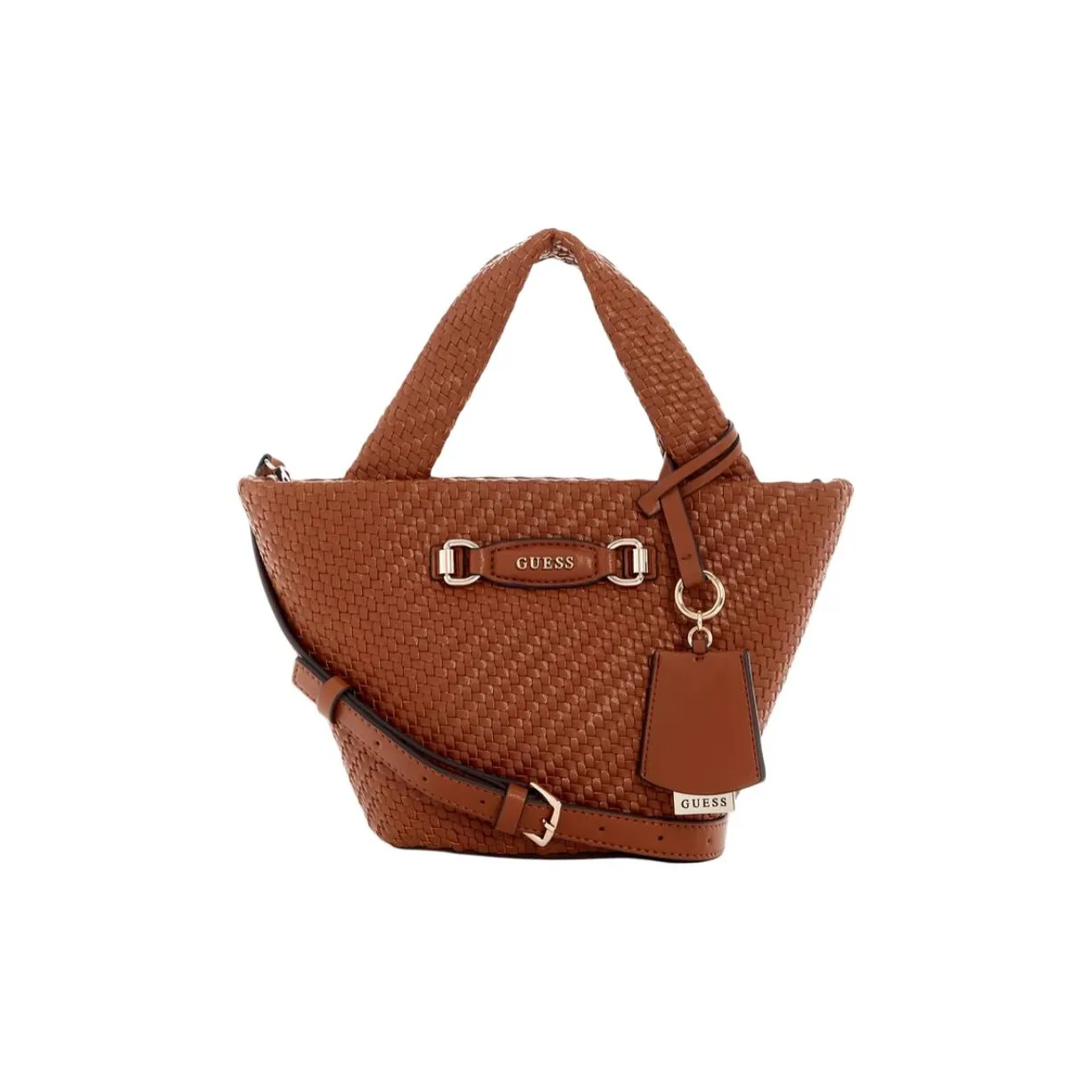 GUESS Artificial Leather One Shoulder Handbag Medium Size Women's Brown
