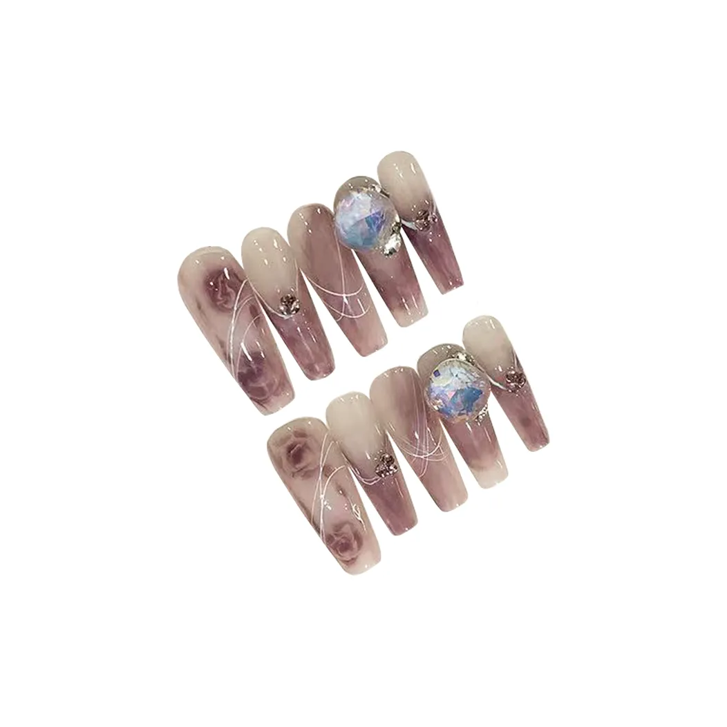 LIANJING [Вино Brew] Ручная работа Фальшивая Погоня Смешанный Фиолетовый с Роскошью Осенний и Зимний Утонченный Дизайн 30MM Трапециоидальный