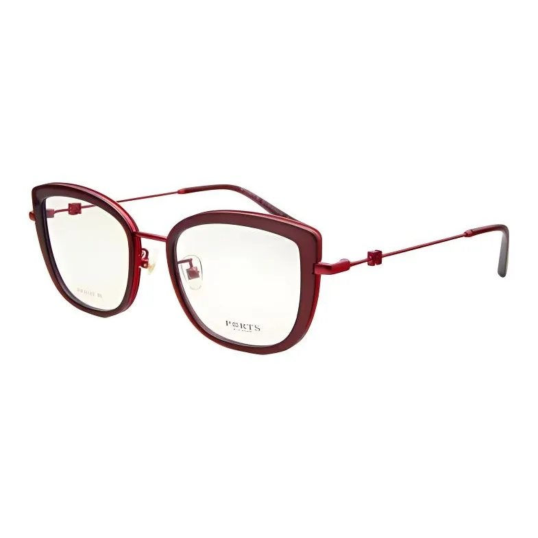 PORTS Пластина And Металл Кошачий глаз Оправы для очков Мужской Красный