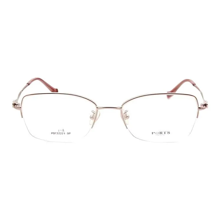 PORTS Титановый сплав Квадратные Оправы для очков Женские Розовое золото