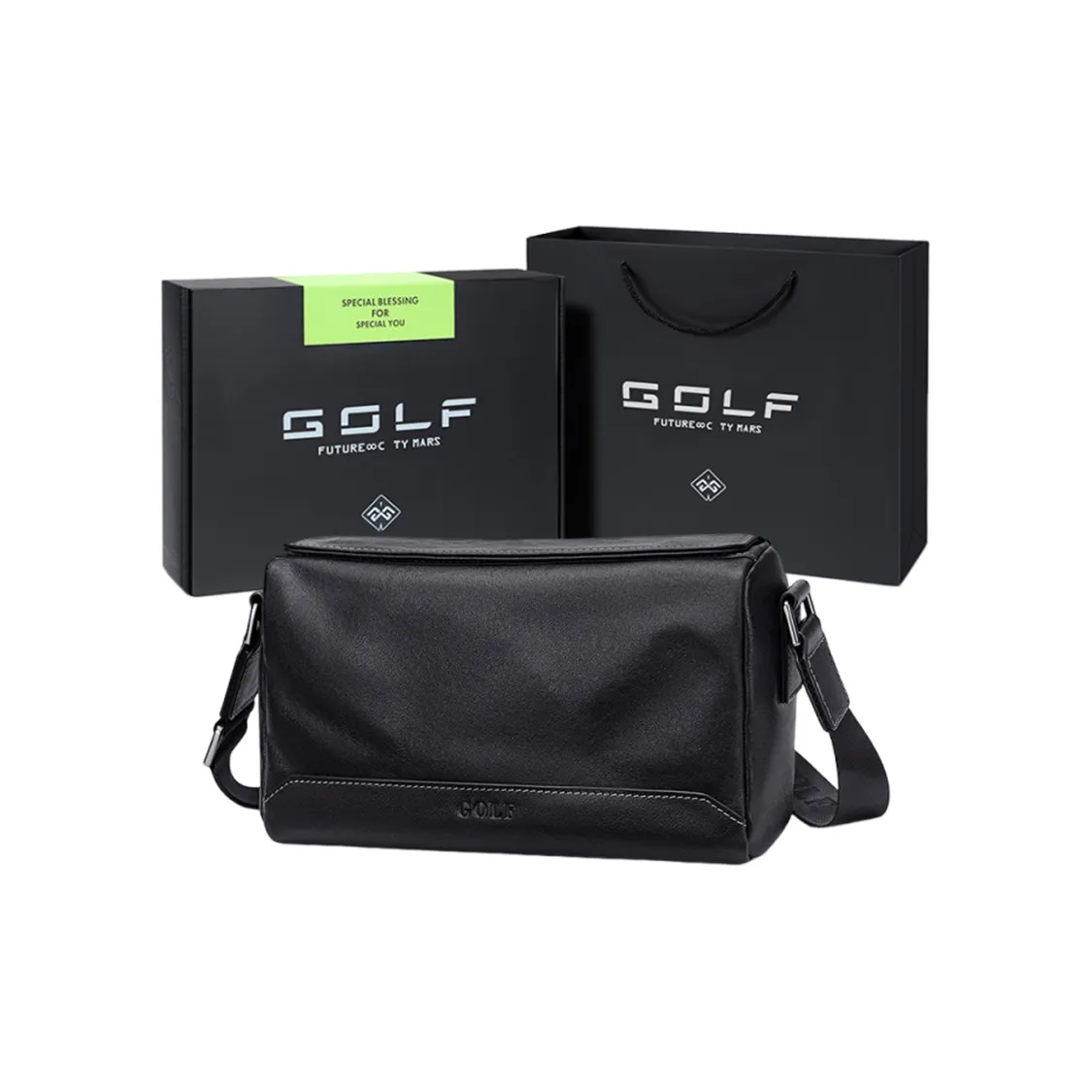 GOLF Коровья кожа с синтетической кожей сумка через плечо сумка на плечо стандартная мужская черная