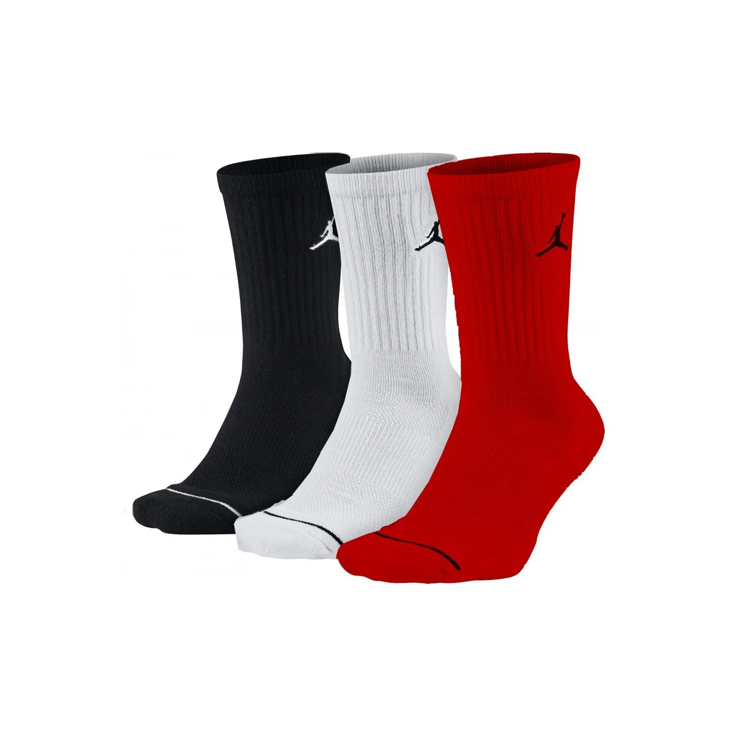 Джордан Колено High Носки Унисекс 3 упаковки Черный+Красный+Белый