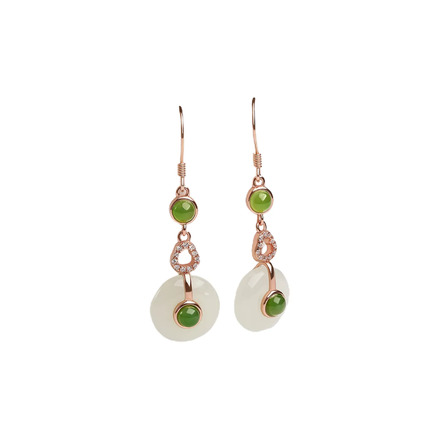 Oriental Jade Earrings White Jade Women's