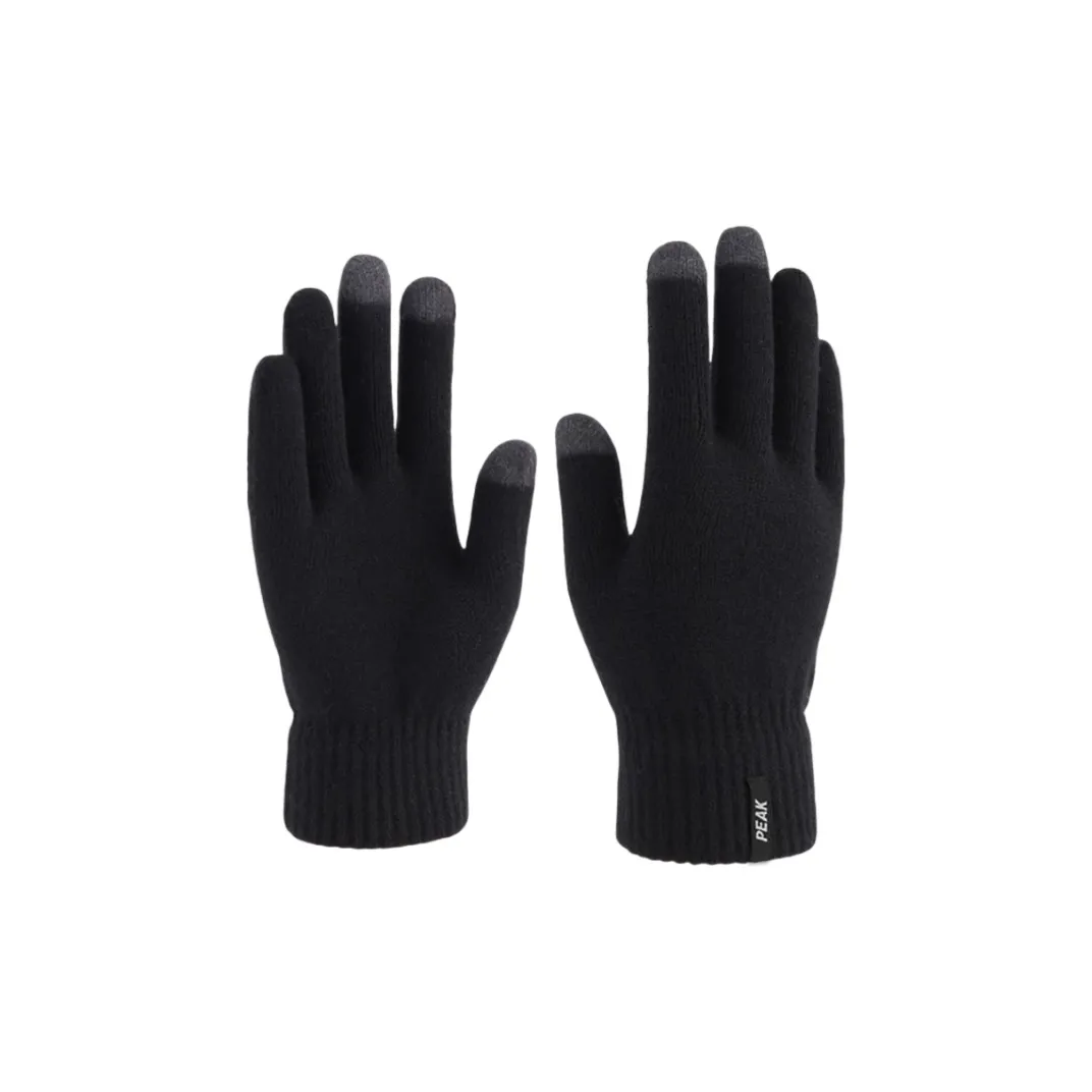 PEAK Акриловые вязаные перчатки унисекс черные