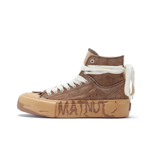 MATNUT Кроссовки для скейтбординга High Top Темно-кофейные Унисекс