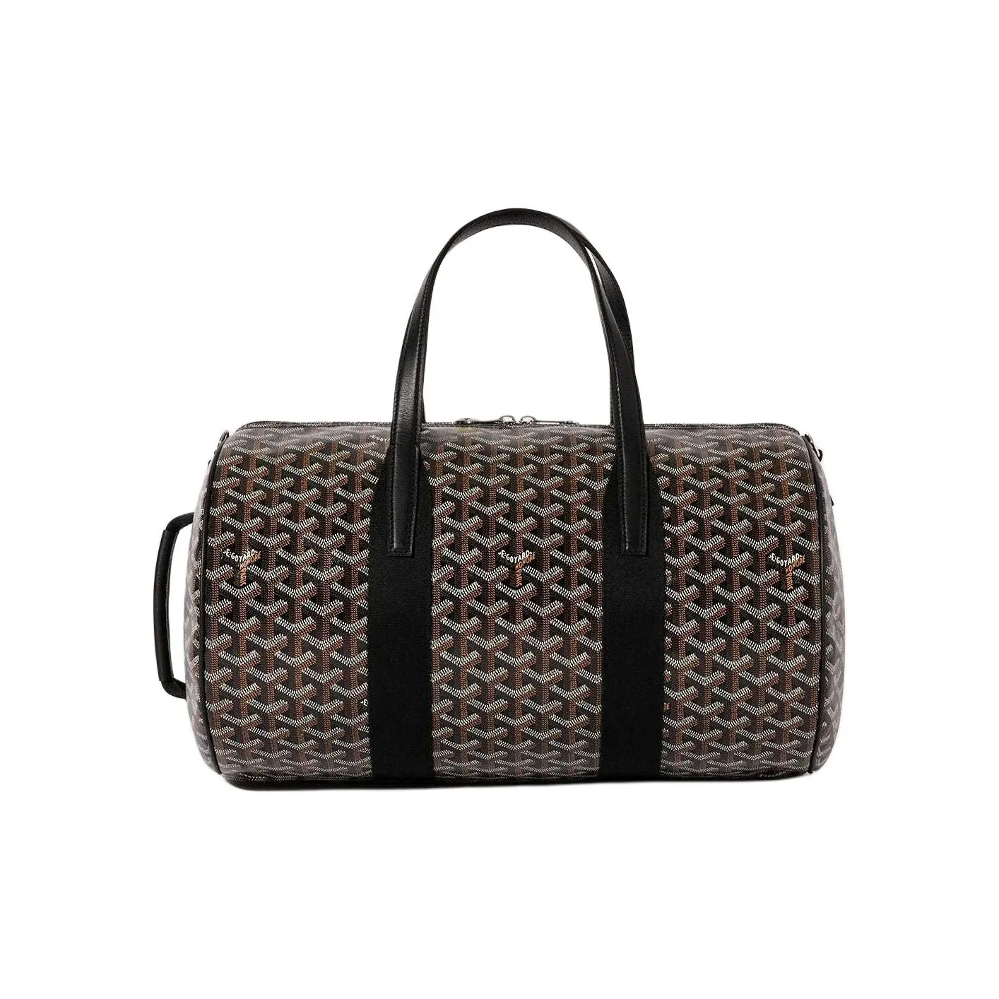 GOYARD Canvas With Calfskin Sports Travel Bag Unisex Black