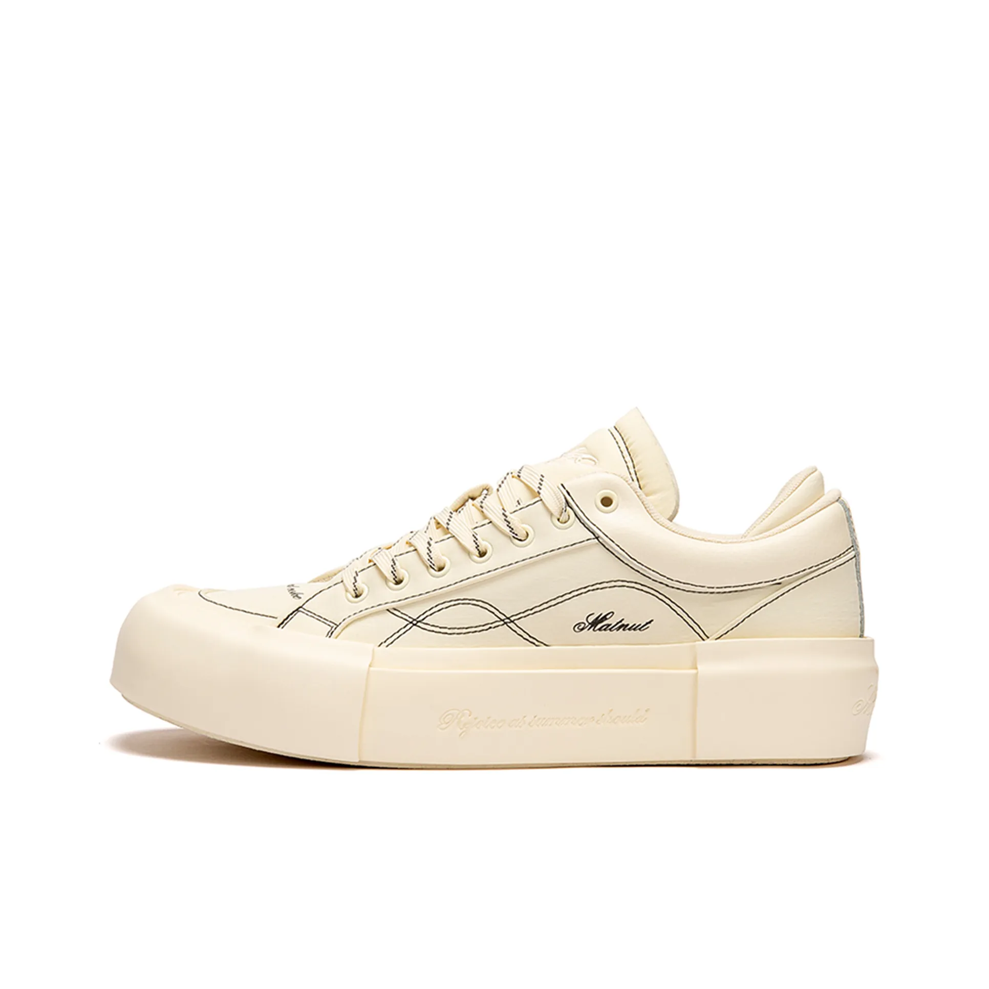 MATNUT Ecru, Platform, Height Increasing, Skateboard Shoes