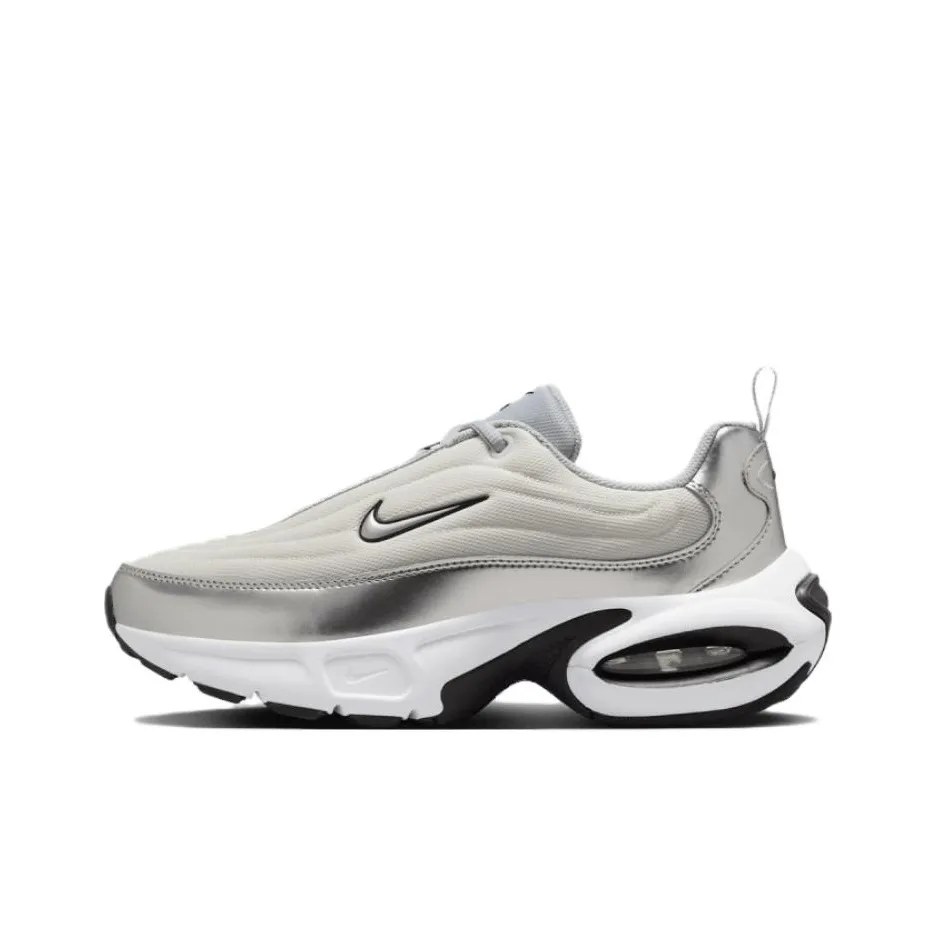 Nike Air Max Portal Амортизация Износостойкий Низкий Топ Повседневные Беговые кроссовки Женские Серебряный Белый