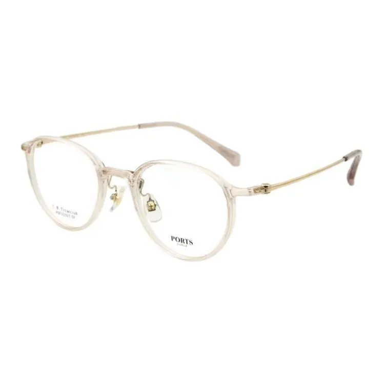 PORTS Титановый сплав Металл Овал Оправы для очков Женские Свет Шампанское
