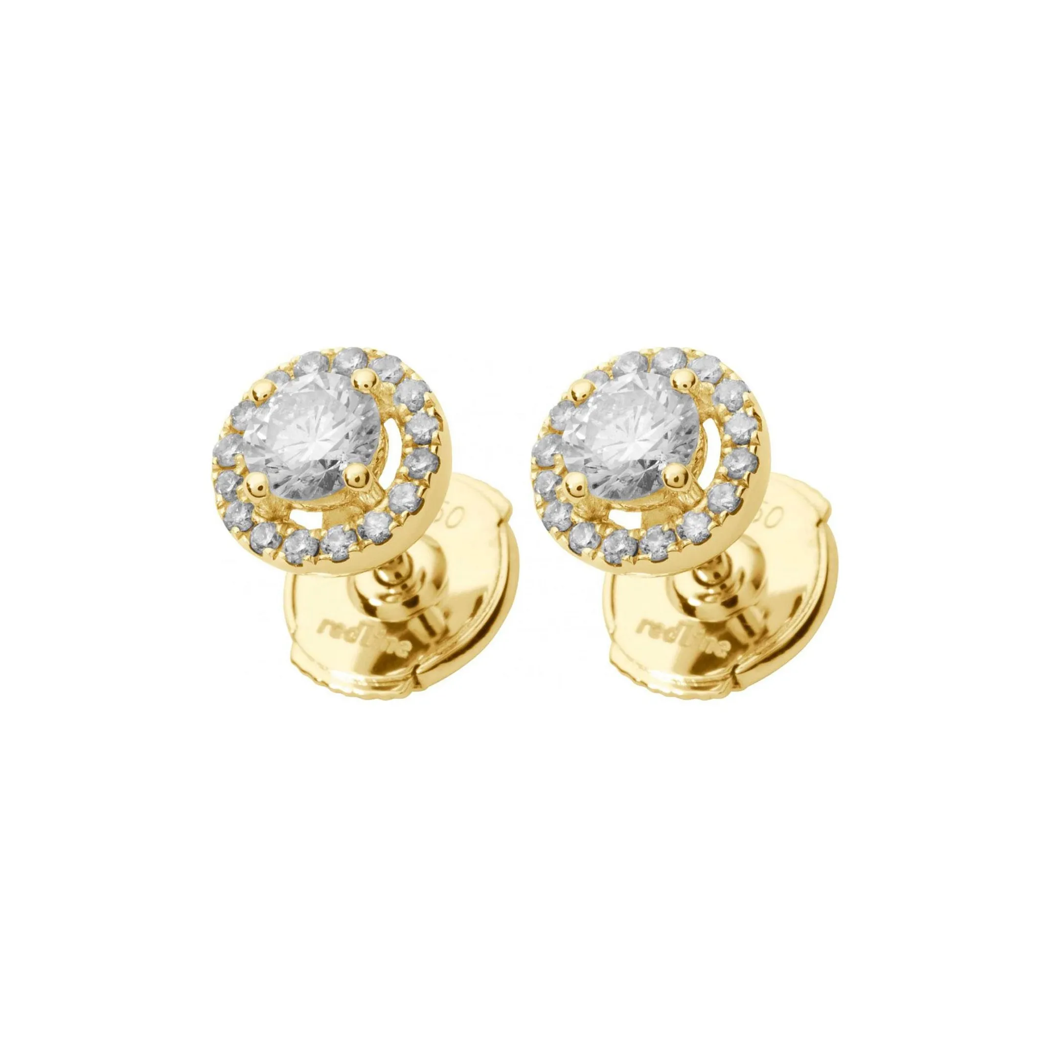 Redline Diamond Stud Earrings Women's Gold