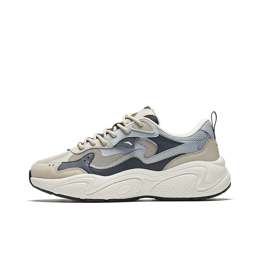 Anta Stars Anti-Slip And Wear-Resistant Breathable Low-Top Chunky Sneakers Men's Beige Blue