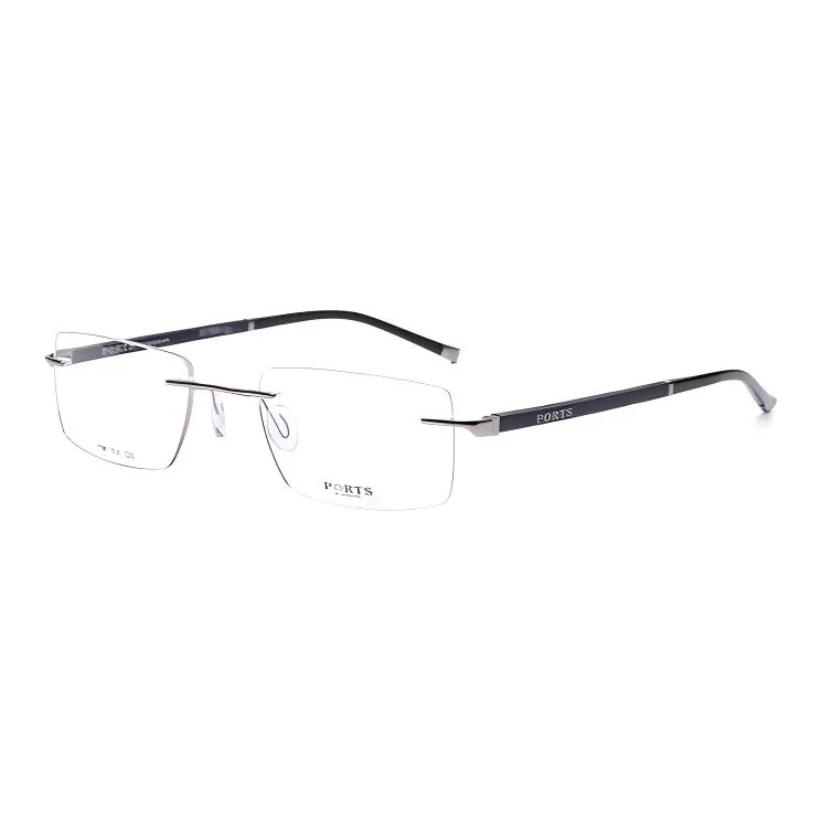 PORTS Пластиковая оправа Титан Прямоугольные Оправы для очков Мужские Серые
