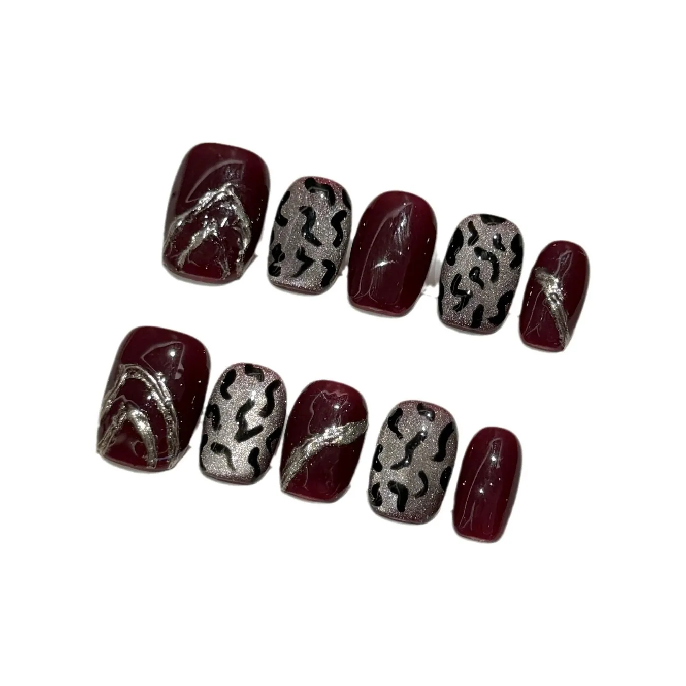 Song Biography Леопардовый принт Премиум Белый Укрепляющий Лак для ногтей 15mm Короткий ЛАДДЕР